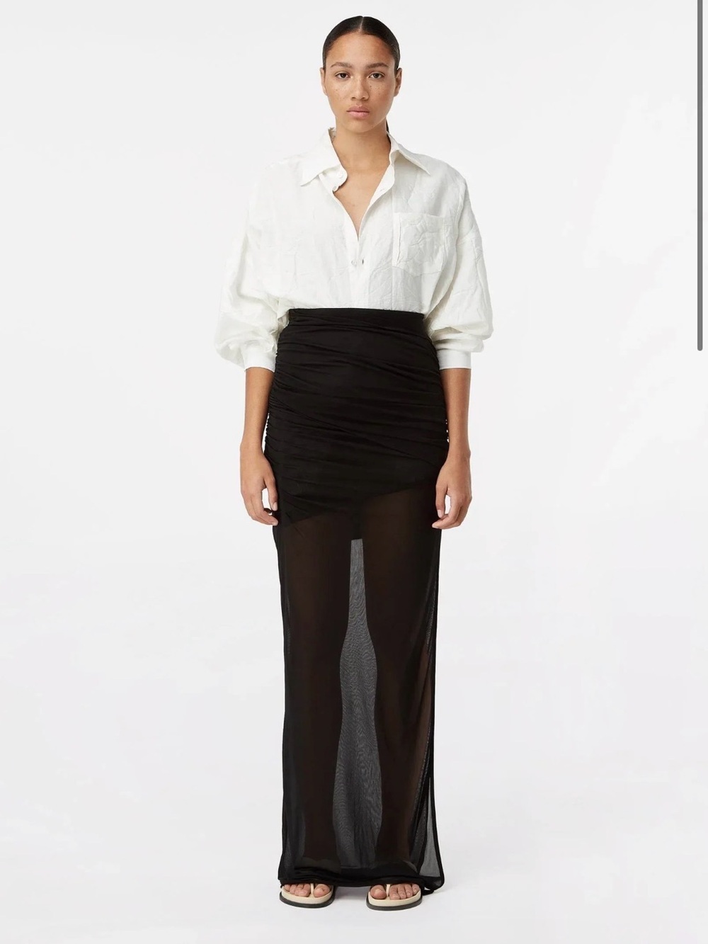 TIROI BLACK – LAYERED VISCOSE BLEND SKIRT Sz 4